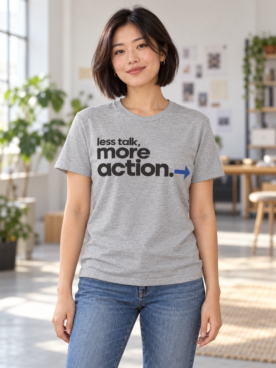 Less Talk, More Action. — Modern & Minimalist — Athletic Heather — lifestyle