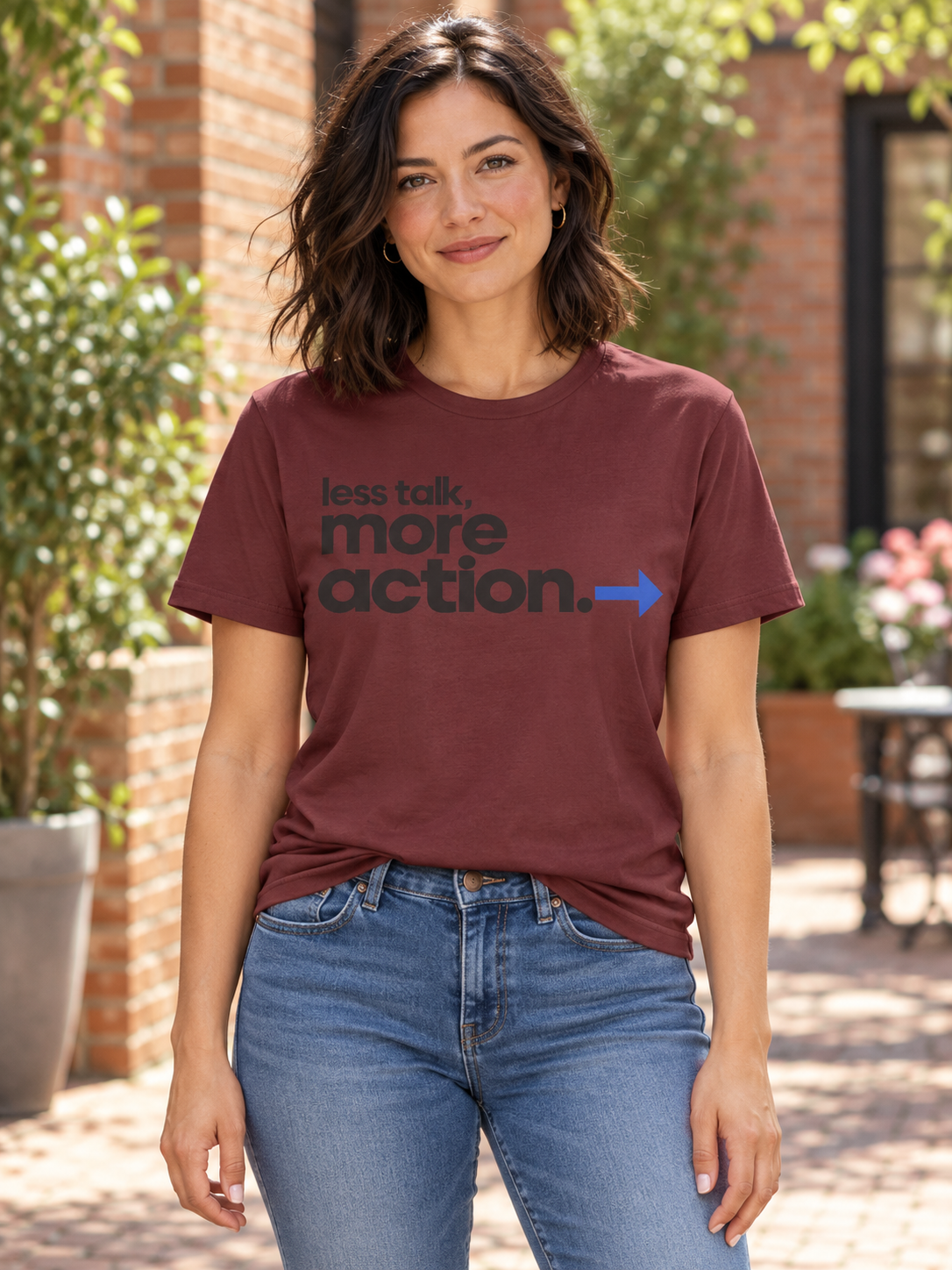 Less Talk, More Action. — Modern & Minimalist — Maroon — lifestyle