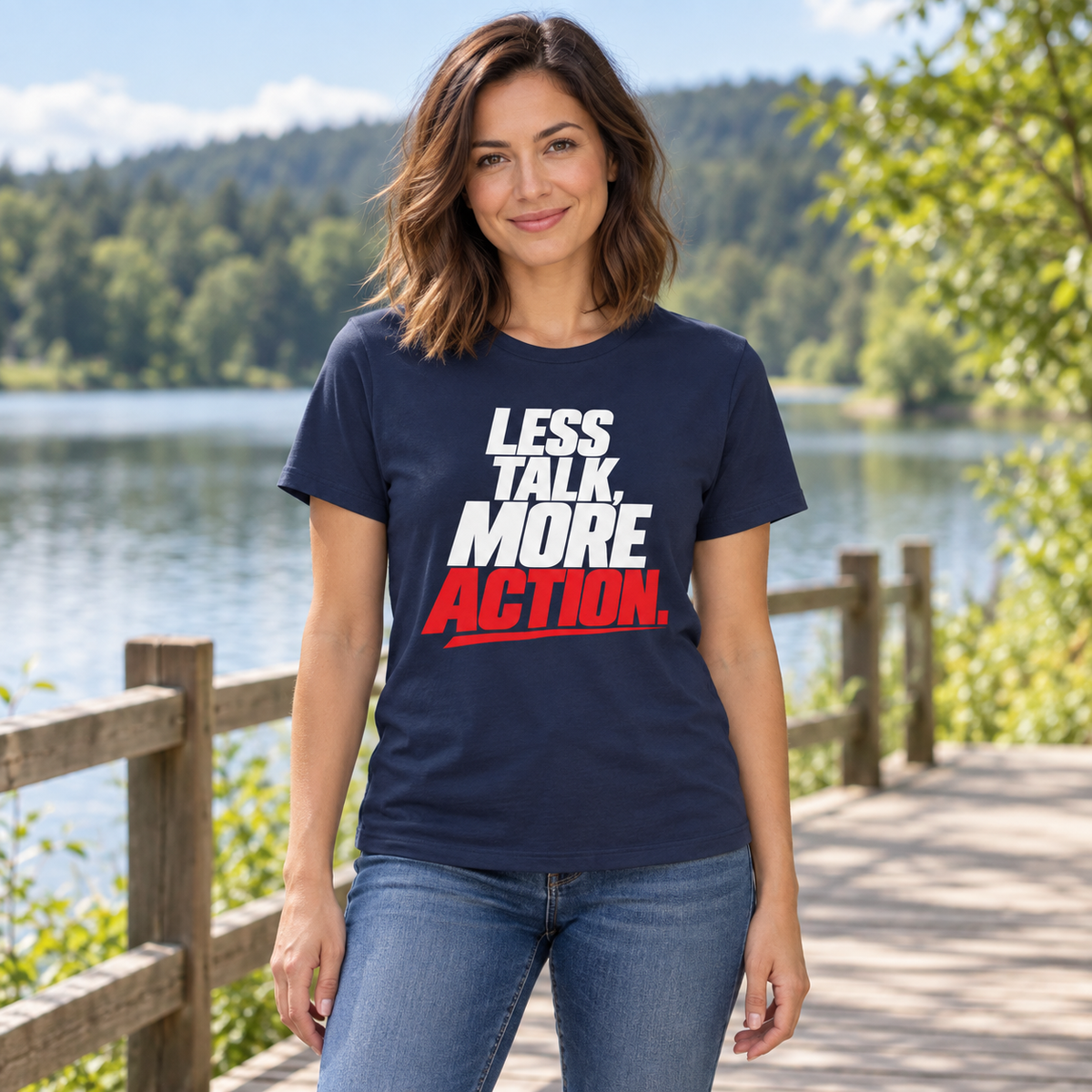Less Talk, More Action. — Simple & Direct — Navy — lifestyle