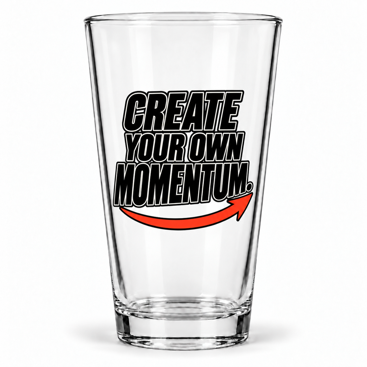 Create Your Own Momentum. Pint Glass — Simple & Direct — hero