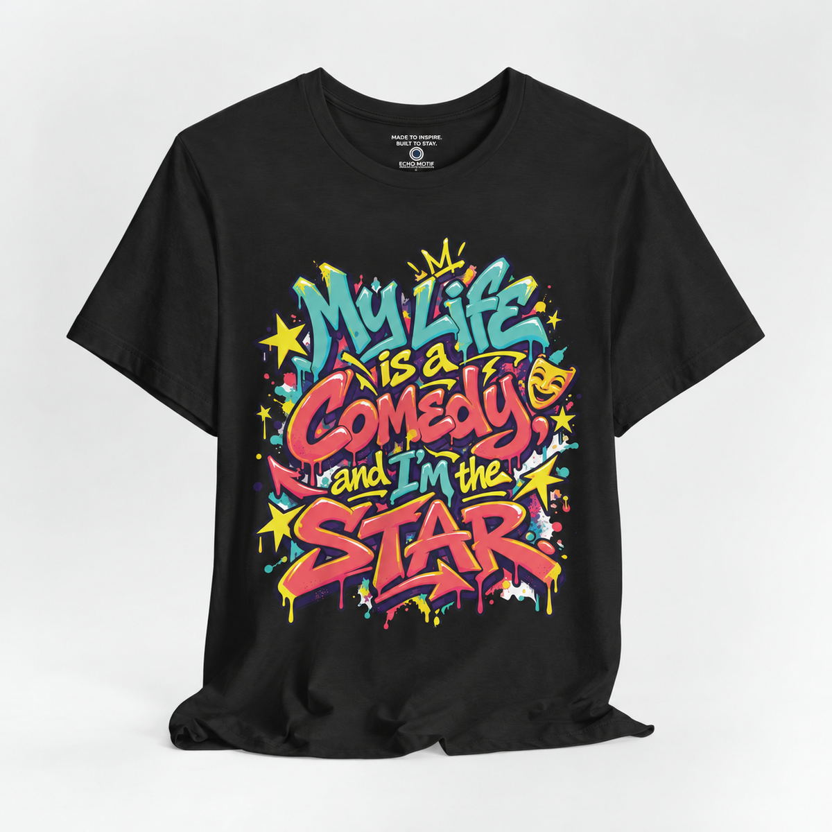 Echo Motif open shirt — Black