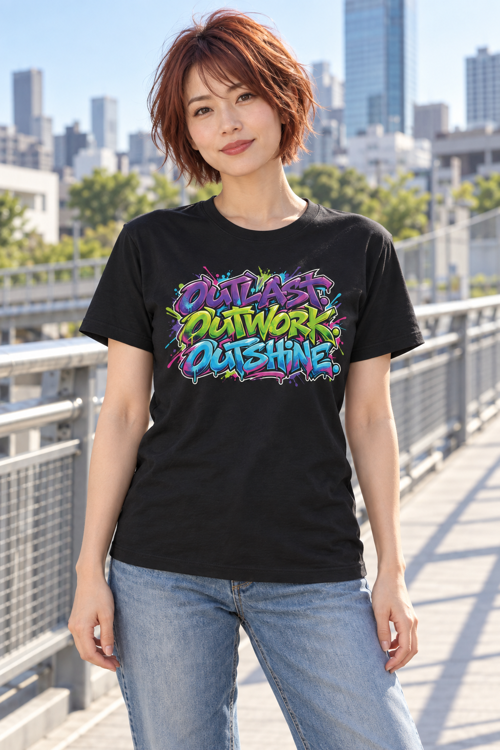 Outlast. Outwork. Outshine. — Graffiti & Street Art — Black — lifestyle