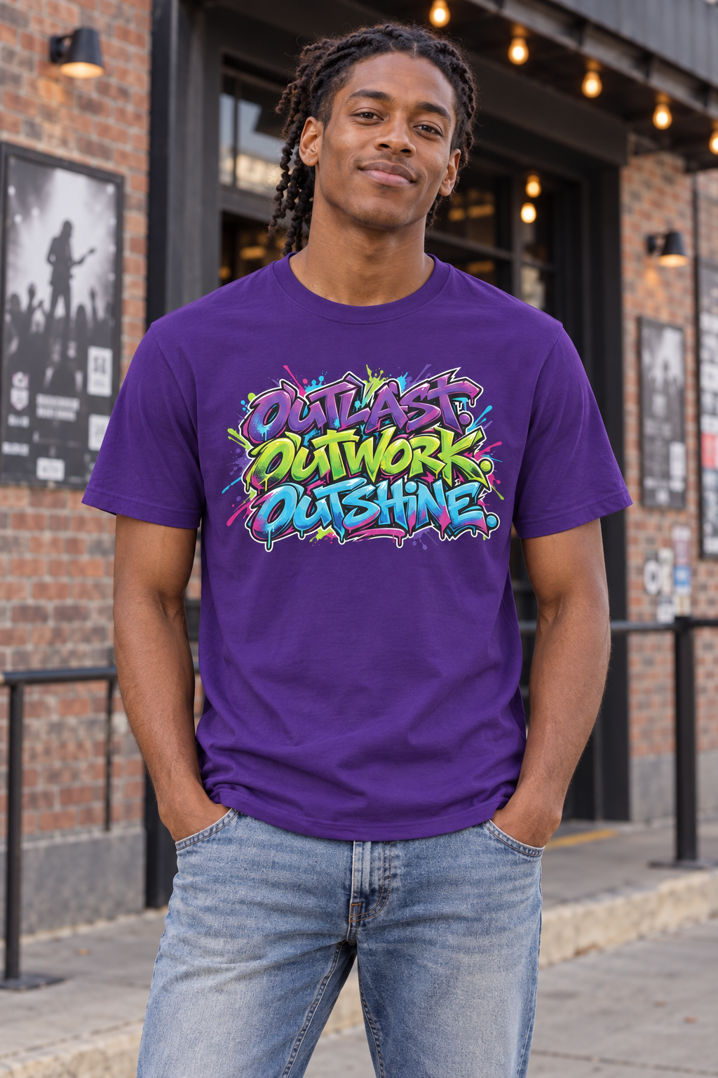 Outlast. Outwork. Outshine. — Graffiti & Street Art — Team Purple — lifestyle