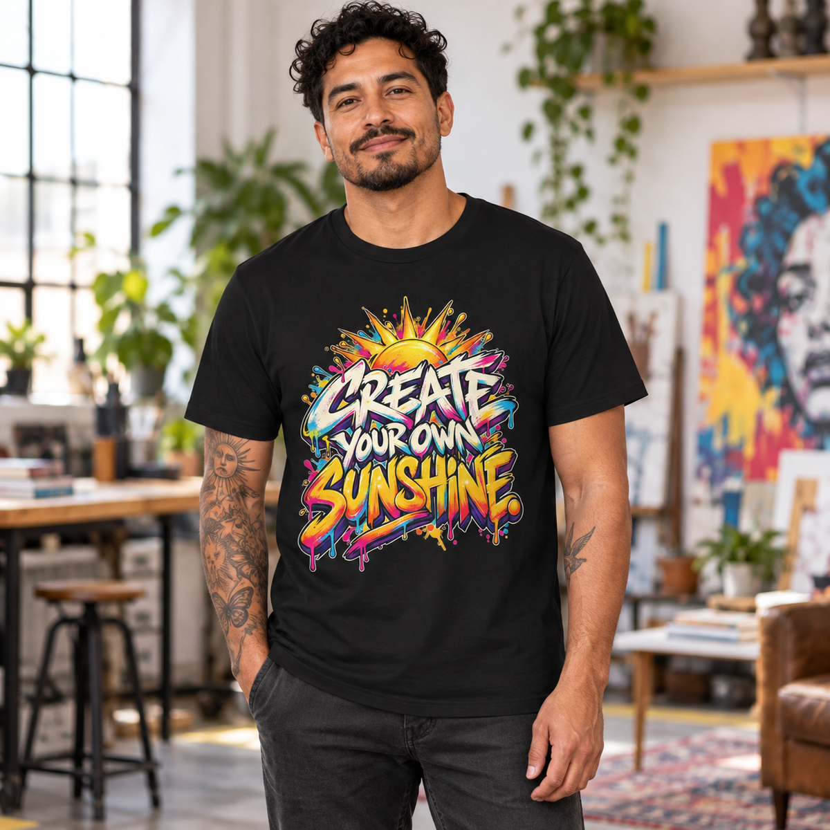 Create Your Own Sunshine. — Graffiti & Street Art — Black — lifestyle