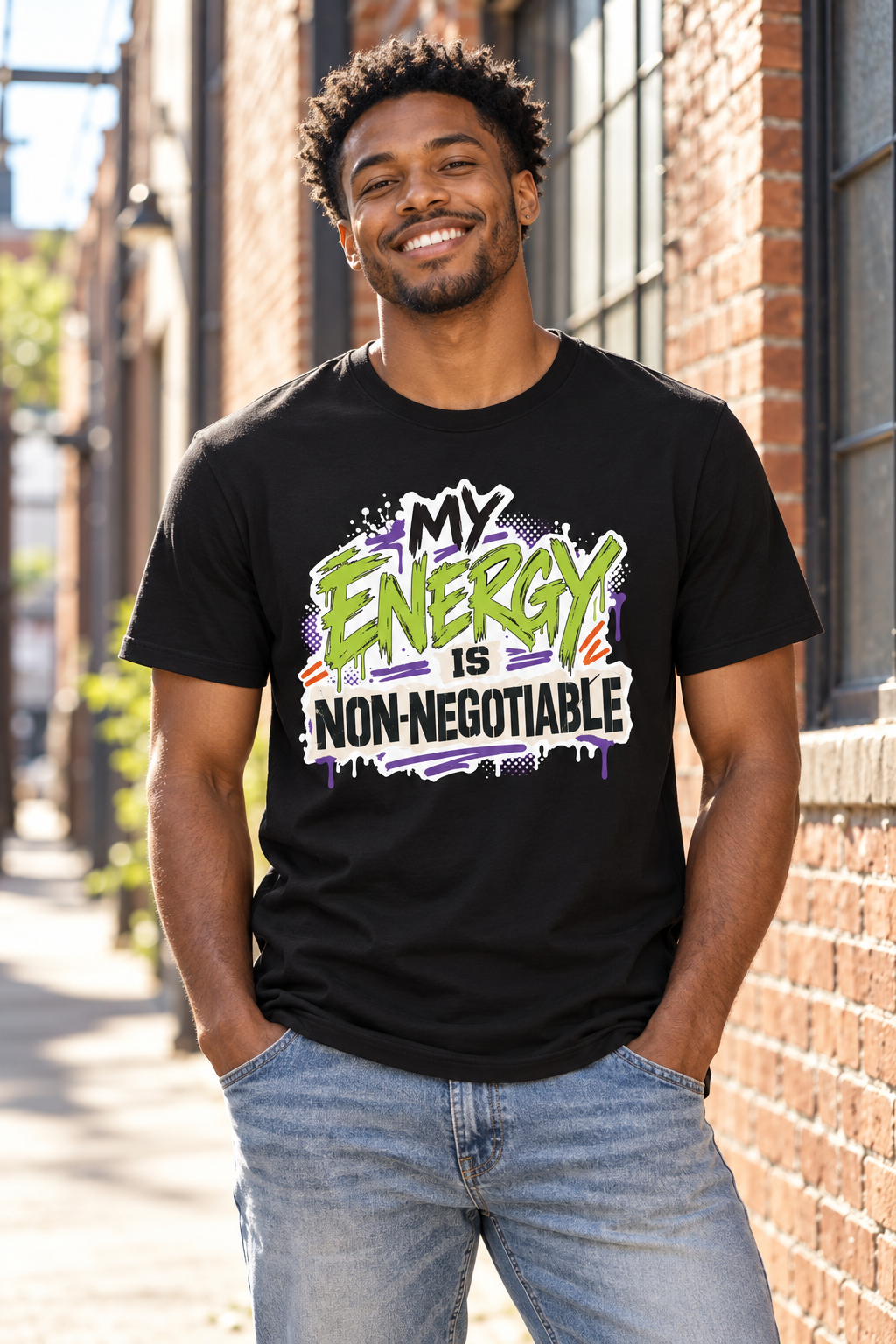 My Energy Is Non-Negotiable Graffiti & Street Art — Black — lifestyle