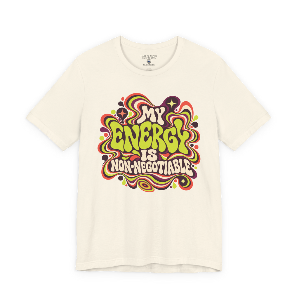 My Energy Is Non-Negotiable Retro & Psychedelic — Natural — front