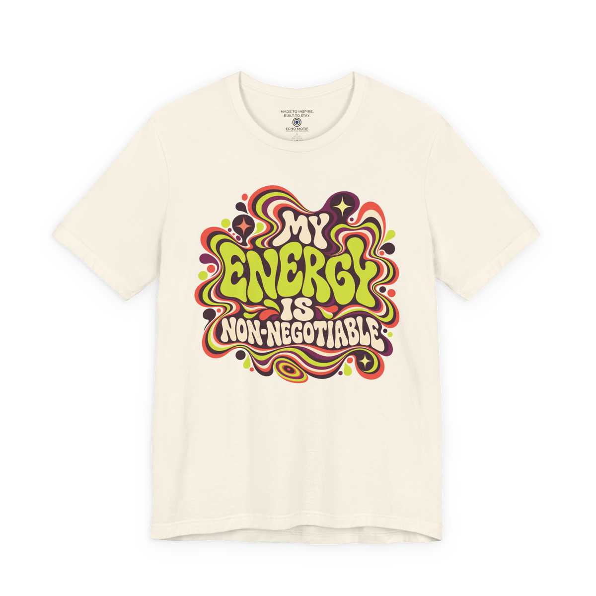 My Energy Is Non-Negotiable Retro & Psychedelic — Natural — front