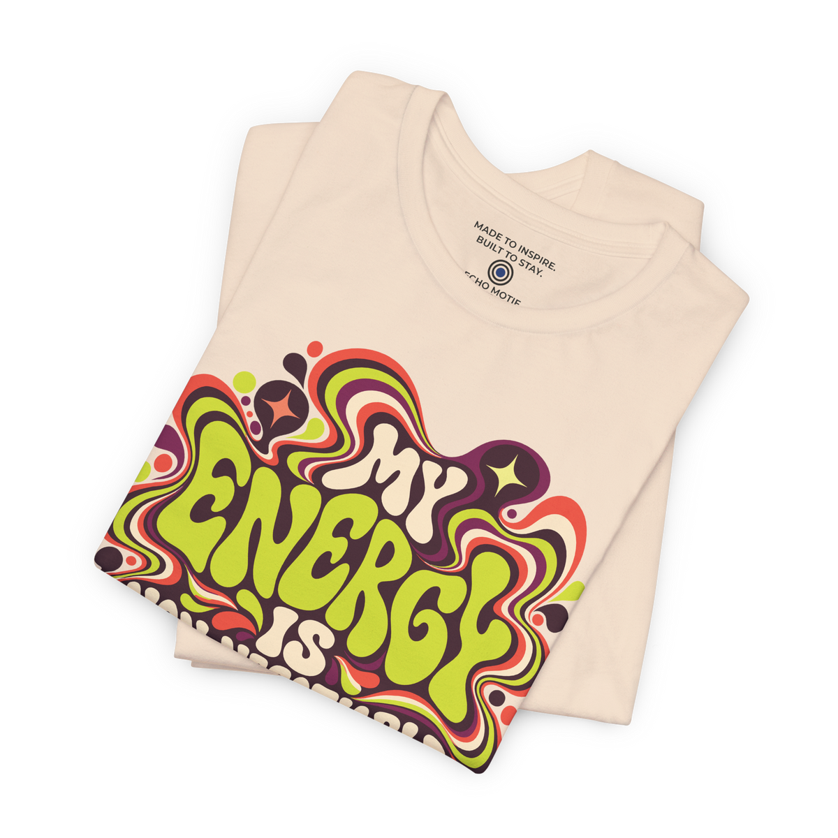 My Energy Is Non-Negotiable Retro & Psychedelic — Soft Cream — folded