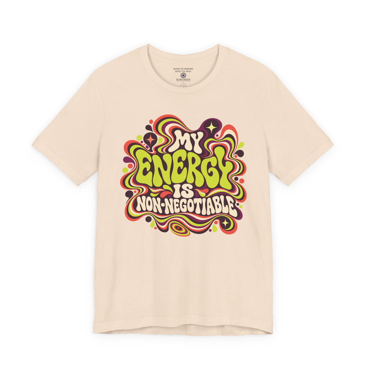 My Energy Is Non-Negotiable Retro & Psychedelic — Soft Cream — front