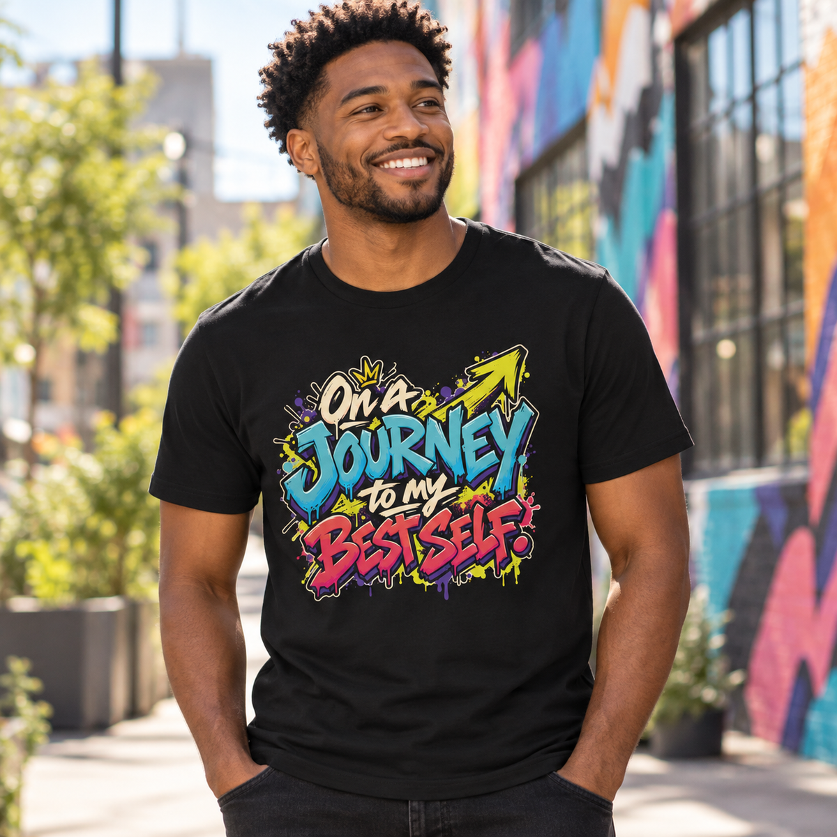 On a Journey to My Best Self. — Graffiti & Street Art — Black — lifestyle