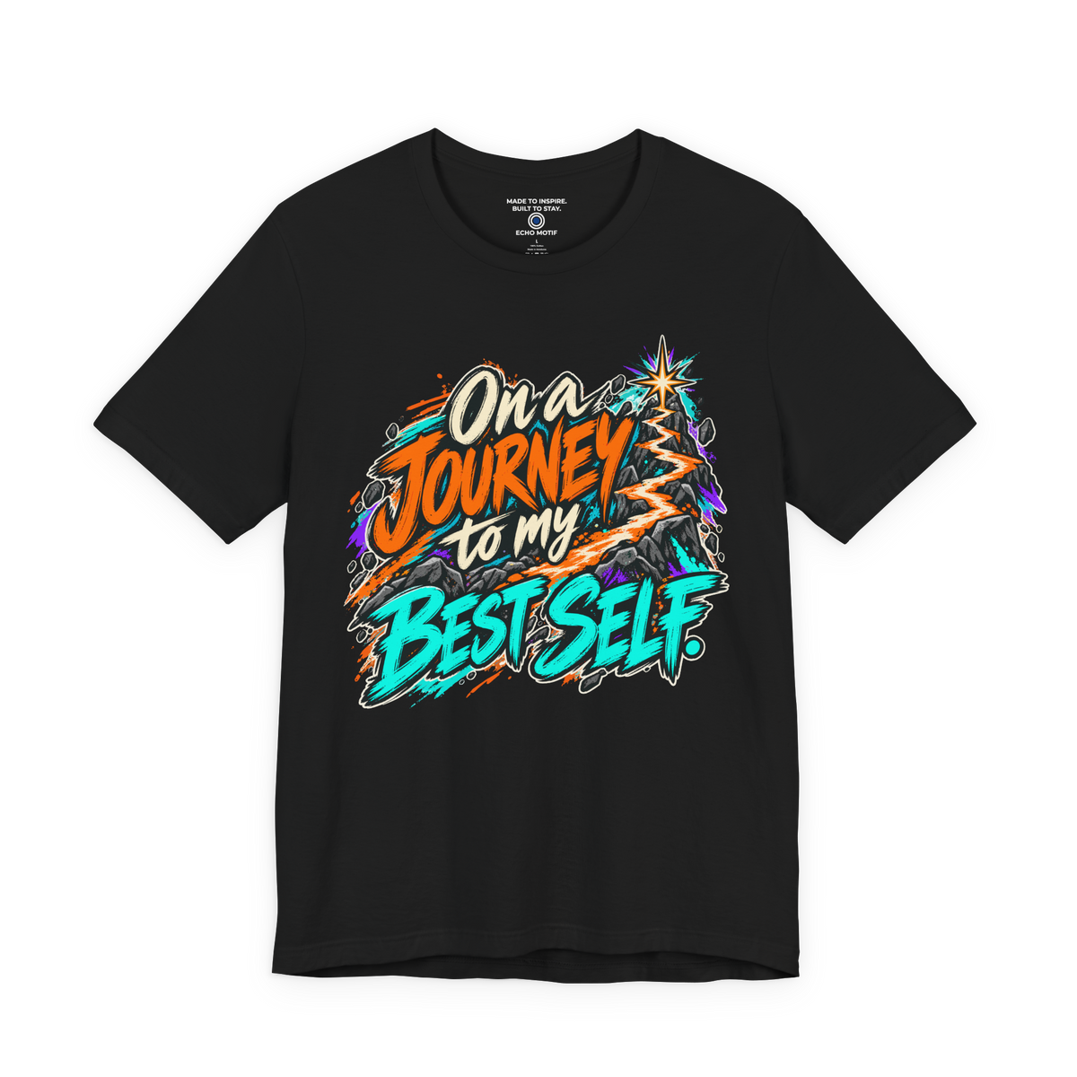 On a Journey to My Best Self. — Grunge & Vibrant — Black — front