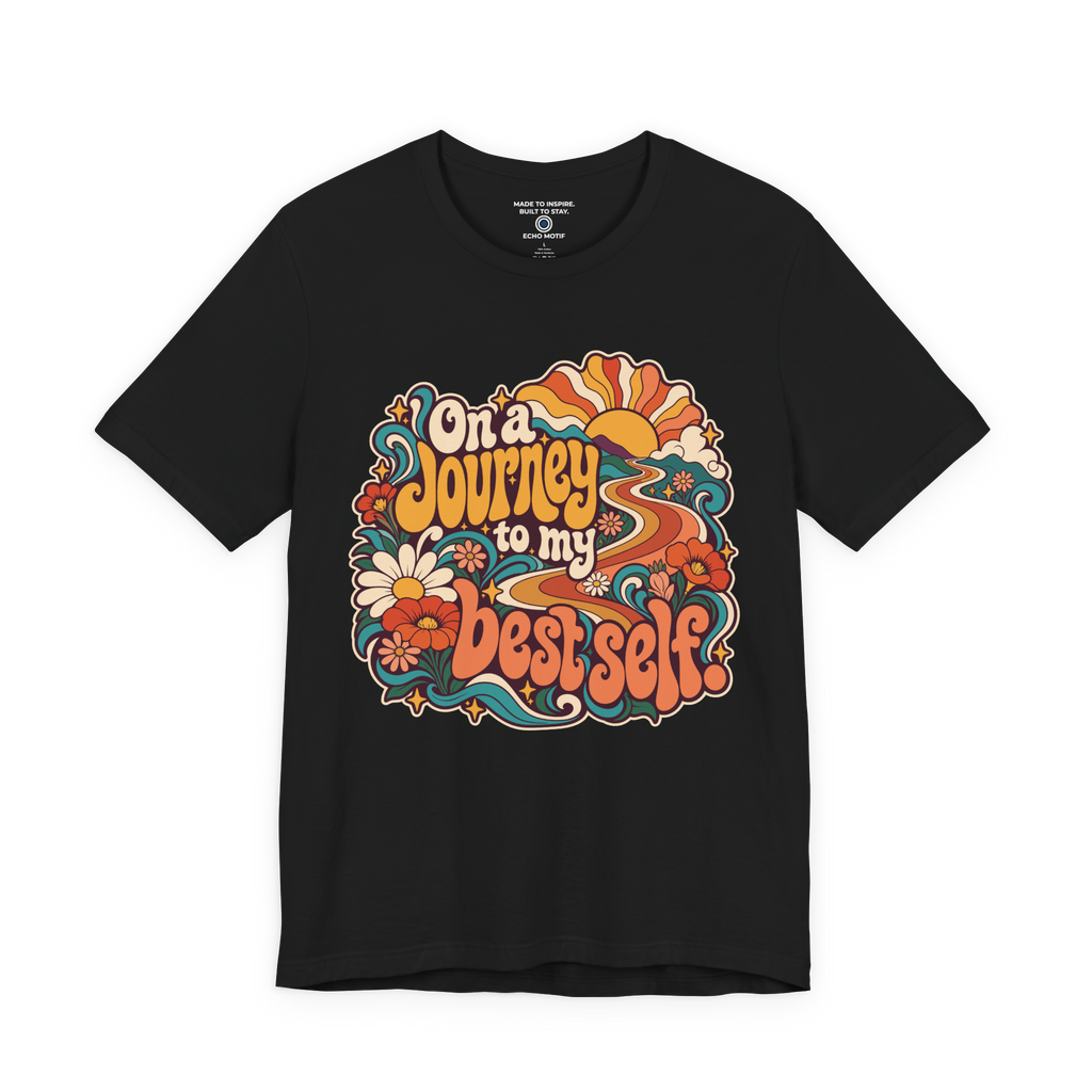 On a Journey to My Best Self. — Retro & Psychedelic — Black — front