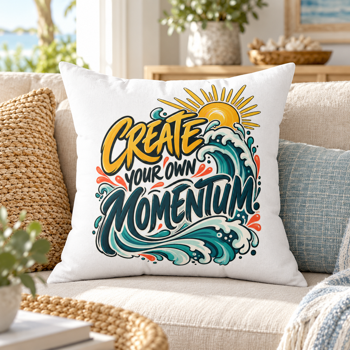 Create Your Own Momentum. — artistic — white pillow — lifestyle