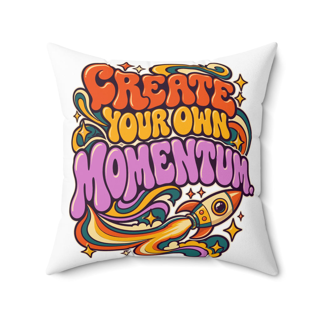 Create Your Own Momentum. — retro-white pillow — 20-front