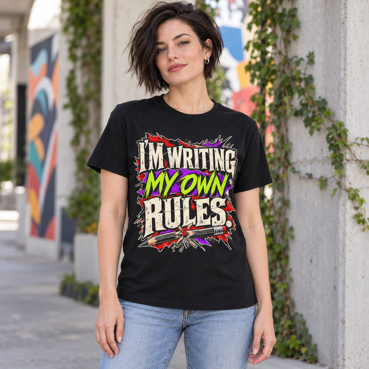 I’m Writing My Own Rules. — Grunge & Vibrant — Black — lifestyle