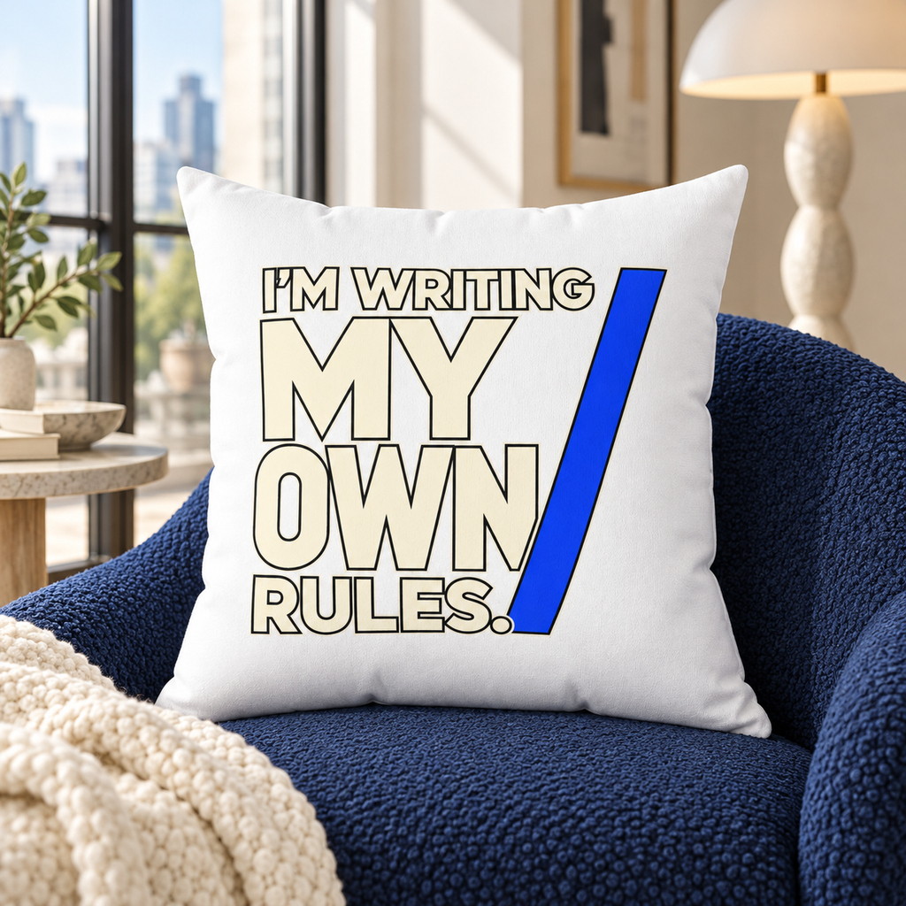 I’m Writing My Own Rules. — modern-minimalist — white pillow — lifestyle